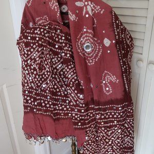 batik Indian cotton scarf